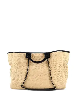 Chanel Deauville Straw with Chain Detail Medium tote bag 32576144