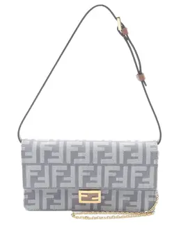 Fendi 2010-2025 Denim Effect FF Jacquard Wallet On Chain Baguette satchel 32596568