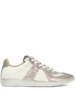 Maison Margiela Metallic leather panelled sneakers 30391006