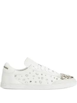 Dolce & Gabbana crystal-embellished leather sneakers 30716796