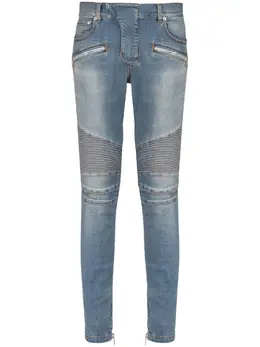 Balmain: Голубые джинсы  Biker