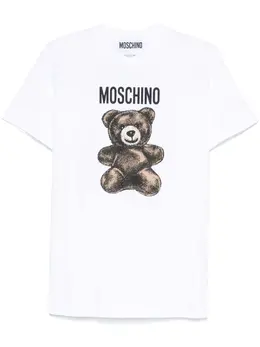 Moschino: Белая футболка  Teddy Bear