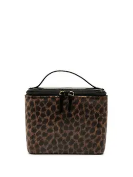 Loewe 20th Century Perforated Leather Leopard Print vanity bag 32584751