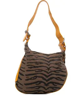 Fendi 2000-2010 Small Zebra Print Canvas Oyster hobo bag 32094798