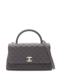 Chanel 2021-2025 Small Quilted Caviar Coco Top Handle Bag satchel 32583798