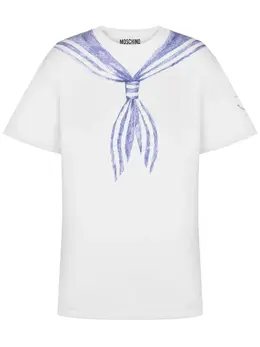 Moschino: Белая футболка 