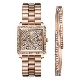 JBW Cristal 28 Jewelry Set B, Ladies Rose Gold-tone Dial Watch, Refraction-inspired Brilliance