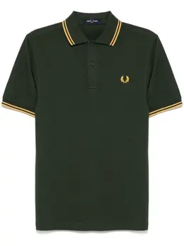 Fred Perry: Зелёное поло  Twin Tipped