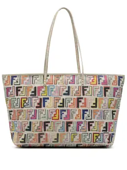 Fendi 2000-2010 Medium Multicolor Zucca Spalmati Roll tote bag 32209773