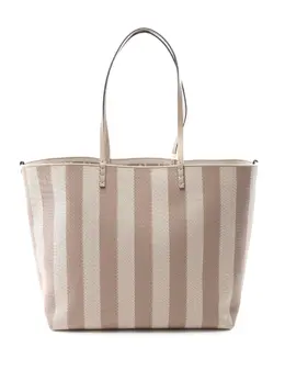 Fendi 2018-2025 Large Zucca Canvas Pequin Striped Reversible Roll tote bag 32261475
