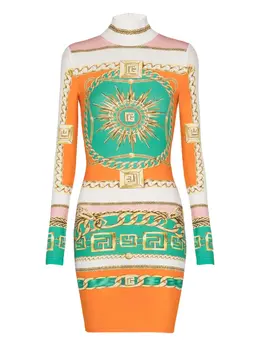Balmain: Платье с принтом 