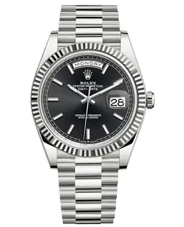 Rolex Day-Date 40 18K White Gold Black Dial Men's Watch m228239-0004