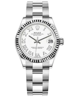 Rolex Datejust 31 Stainless Steel and White Gold White Roman Dial Women's Watch m278274-0009