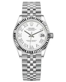 Rolex Datejust 31 Stainless Steel and White Gold White Roman Dial Women's Watch m278274-0010