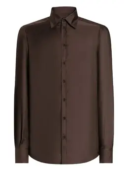 Dolce & Gabbana: Коричневая рубашка  Martini