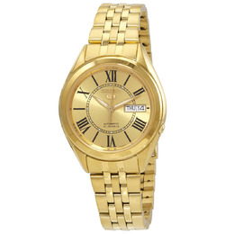 Seiko SNKL38 Automatic Mens Watch - Yellow Gold-tone Steel with Gold Dial