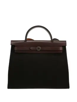 Hermes 2016 Herbag leather-trimmed canvas bag 31988436