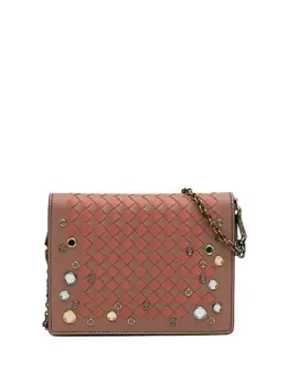 Bottega Veneta 2012-2025 Nappa Intrecciato Studded Wallet on Chain crossbody bag 32347558