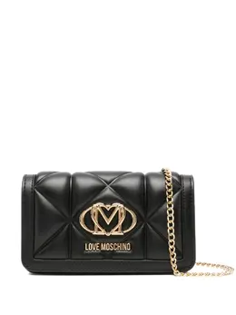 Стеганый клатч с логотипом на планке Love Moschino, черный 32198941 | черный