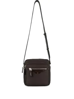 Кожаная сумка на плечо на молнии Santoni, коричневый 32022053 | коричневый