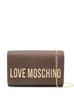 Сумка через плечо с цепочным ремнем и логотипом Love Moschino, коричневый 32251770 | коричневый