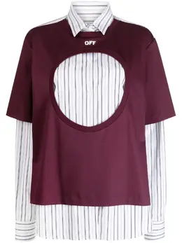 Off-White: Рубашка в полоску 