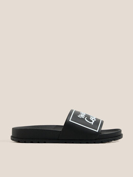 Versace Jeans Couture: Чёрные шлёпанцы 