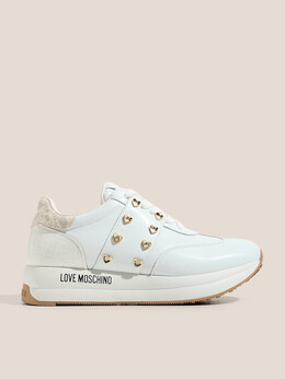 Love Moschino: Белые кроссовки 