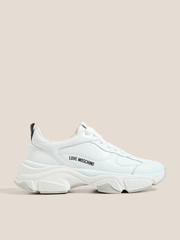 Love Moschino: Белые кроссовки 