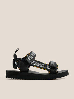 Versace Jeans Couture: Чёрные сандалии 
