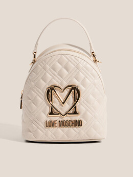 Love Moschino: Бежевая спортивная сумка 