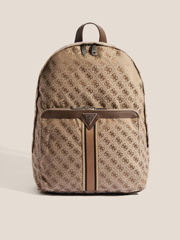 Guess: Бежевая спортивная сумка 