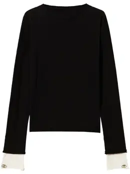 TWINSET: Чёрный свитер  Oval T
