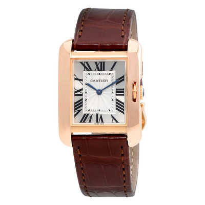 Cartier Tank Anglaise Silvered Flinque Dial Ladies Watch W5310042 (blue, arb2876)