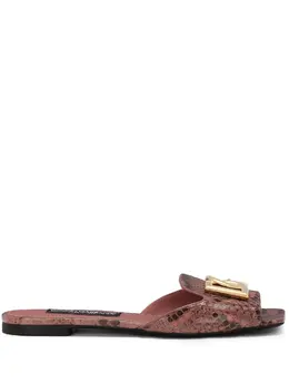 Dolce & Gabbana DG-plaque leather slides 22055020