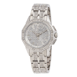 Bulova Octava Quartz Crystal Silver Dial Ladies Watch 96l305