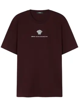 Versace: Тёмная футболка  Medusa