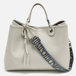Emporio Armani Grey Faux Leather Large MyEA Tote 1241773