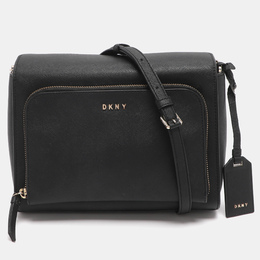 DKNY Black Leather Bryant Park Pocket Crossbody Bag 1239856