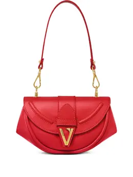 Versace curved-flap leather shoulder bag 31127749