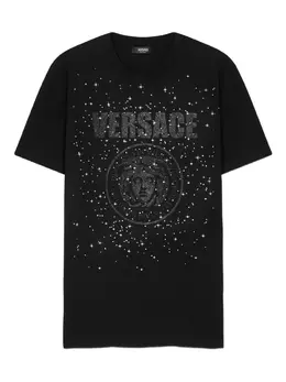 Versace: Футболка  Medusa со стразами