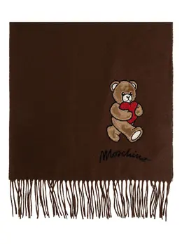 Moschino: Коричневый шарф  Teddy