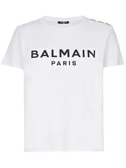 Balmain: Футболка на пуговицах 