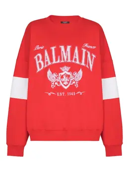 Balmain: Красный свитшот 