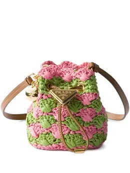 Prada mini crochet-knit bucket bag 29843817