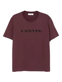 Lanvin: Бордовая футболка 