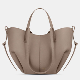 Polene Cyme Mini Grained Taupe Edition Calfskin Leather Shoulder Bag 1242156