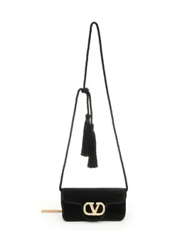 Valentino Garavani-Locò Mini Velvet Clutch Clutches Nero-Donna 52729240879444