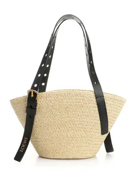 Loewe-Punch Hole Basket Bag Shoulder Bags Beige-Donna 52729557287252