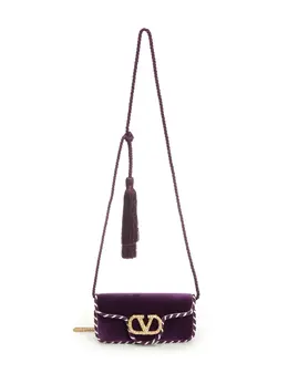Valentino Garavani-Locò Mini Velvet Clutch Clutches Violet-Donna 52729599033684